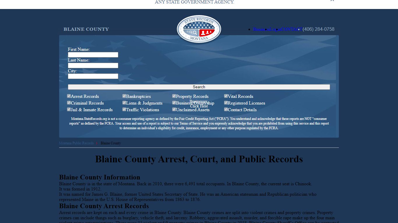 Blaine County Arrest, Court, and Public Records